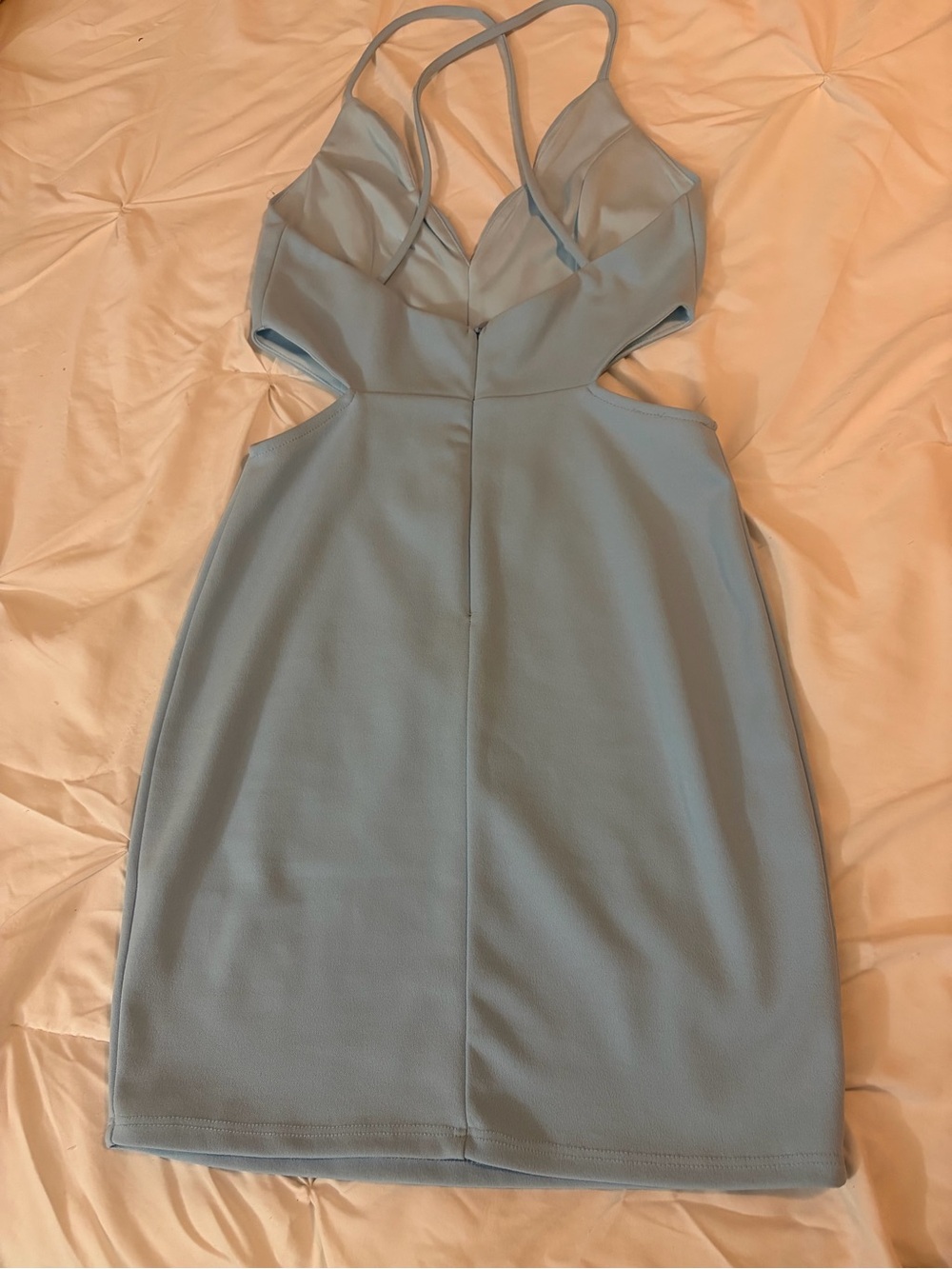 SHEIN Light Blue Strappy Cutout Mini Dress